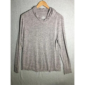 Womens Cuddl Duds Hoodie Grey Thin Soft Athleisure Lounge Wear Soft Knit